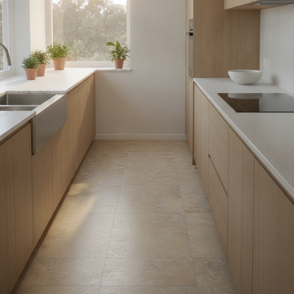 Carrelage adhesif au sol de la cuisine : est-ce une bonne idee