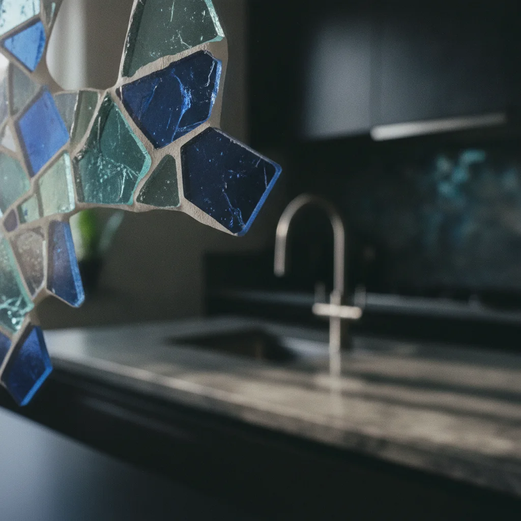 Mosaïque effet pâte de verre : les reflets qui font le réalisme